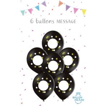 6 Ballons Latex Message 30 cm - 36519 - Ballons Latex Imprimés