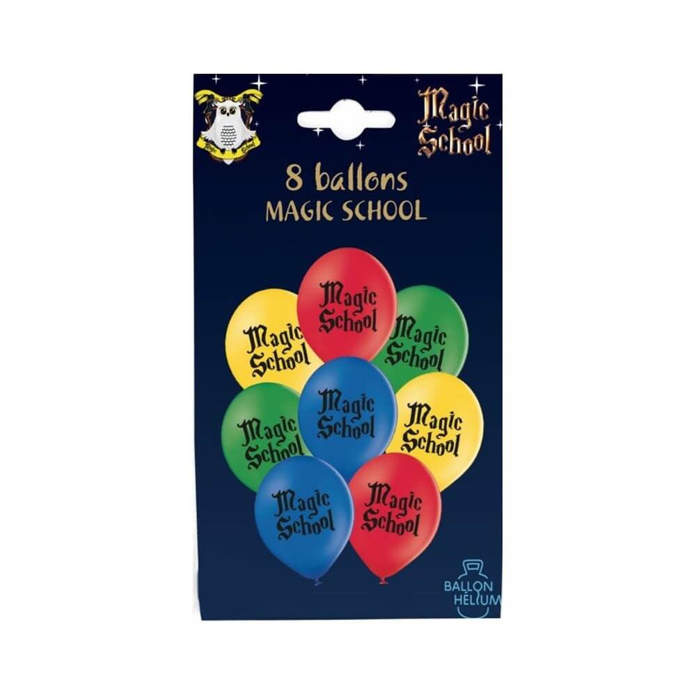 8 Ballons Latex 30 cm Magic School - 36529 - Ballons Latex Imprimés