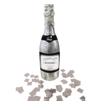 Bouteille canon à confettis 32 cm Argent - 93010 - Canons à confettis
