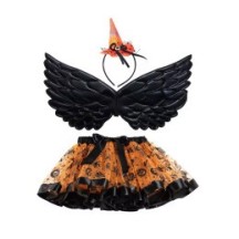 Set 3 Pièces Rowena Halloween – Tiare, Ailes & Tutu (2 Modèles) - 27808 - Costumes Halloween