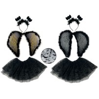 Ensemble 3 Pièces Dark Angel – Or ou Argent - 27882 - Costumes Halloween