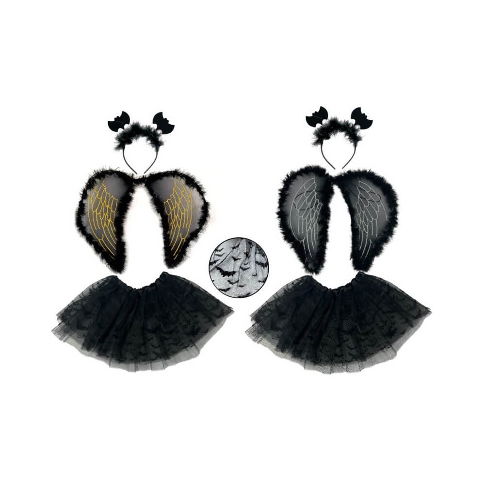 Ensemble 3 Pièces Dark Angel – Or ou Argent - 27882 - Costumes Halloween