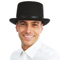 Chapeau Haut de Forme Feutre Noir Adulte 12 cm - 40004 - Chapeaux