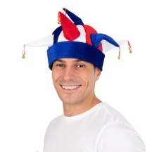 Chapeau de Bouffon Bleu Blanc Rouge Adulte - 40041 - Chapeaux