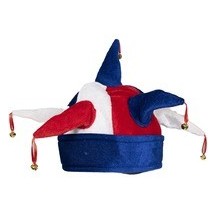 Chapeau de Bouffon Bleu Blanc Rouge Adulte - 40041 - Chapeaux