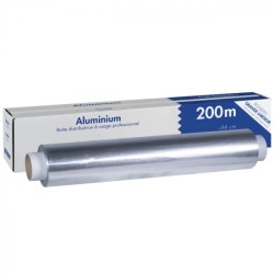 Film Aluminium Alimentaire 44 cm x 200 m – Boîte Distributrice avec Scie - H10029 - Films & Protection Alimentaire