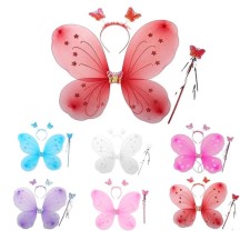 LILLY Set 3 Pièces – Ailes, Tiare & Baguette (6 Coloris aléatoire) - 47082 - Costumes enfant