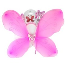 LILLY Set 3 Pièces – Ailes, Tiare & Baguette (6 Coloris aléatoire) - 47082 - Costumes enfant