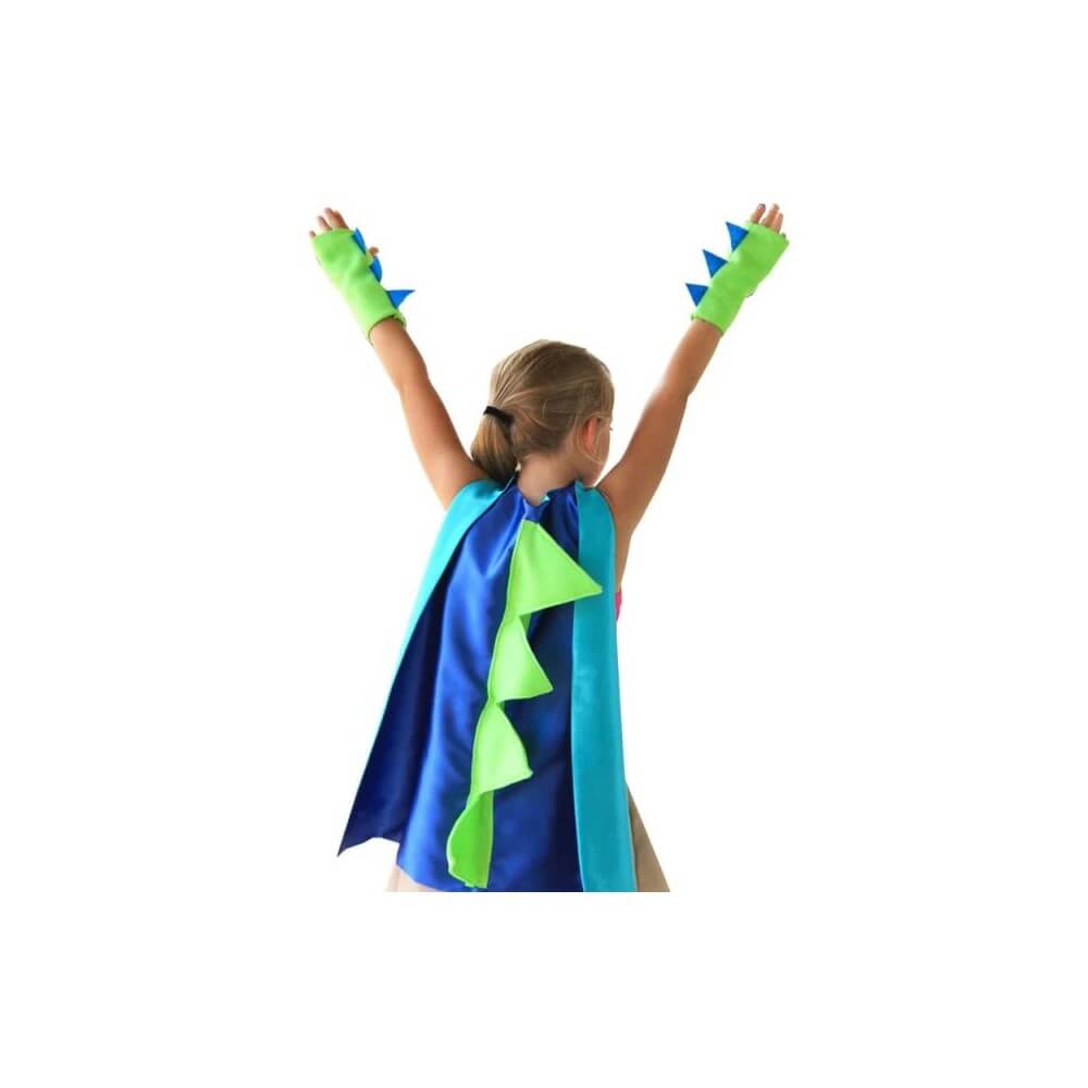 Set Dino Bleu/Vert – Cape & Bracelets - 47004 - Costumes enfant