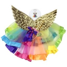 Set 3 Pièces Licorne Or / Multicolore – Tutu, Ailes & Tiare - 47000 - Costumes enfant