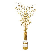 Bouteille canon à confettis 16 cm Or - 93012 - Canons à confettis