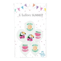 6 Ballons Latex Summer 30 cm - 36499 - Ballons Latex Imprimés