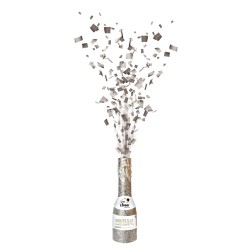 Bouteille canon à confettis 16 cm Argent - 93013 - Canons à confettis