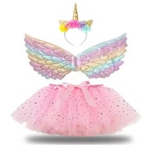 PINKY Set 3 Pièces – Ailes, Tutu & Tiare - 47079 - Costumes enfant