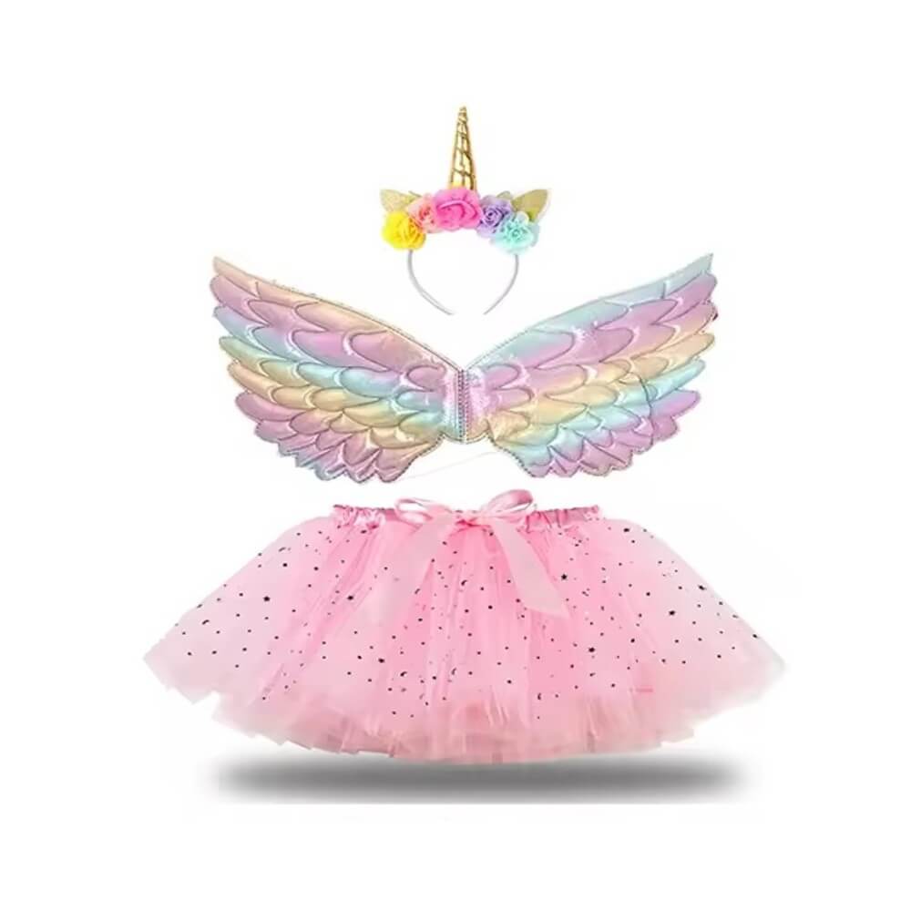 PINKY Set 3 Pièces – Ailes, Tutu & Tiare - 47079 - Costumes enfant