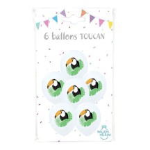 6 Ballons Imprimés Toucan - 36444 - Ballons Latex Imprimés
