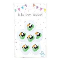 6 Ballons Imprimés Toucan - 36444 - Ballons Latex Imprimés