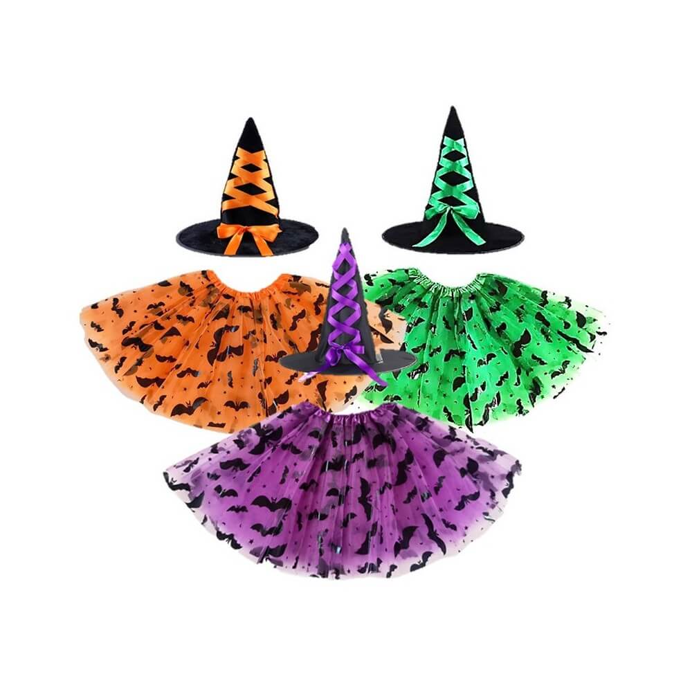 Set Tutu Chauve-Souris & Chapeau – 3 Couleurs aléatoire - 10100 - Costumes enfant
