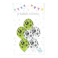 6 Ballons Latex Football 30 cm Bicolore - 36492 - Ballons Latex Imprimés