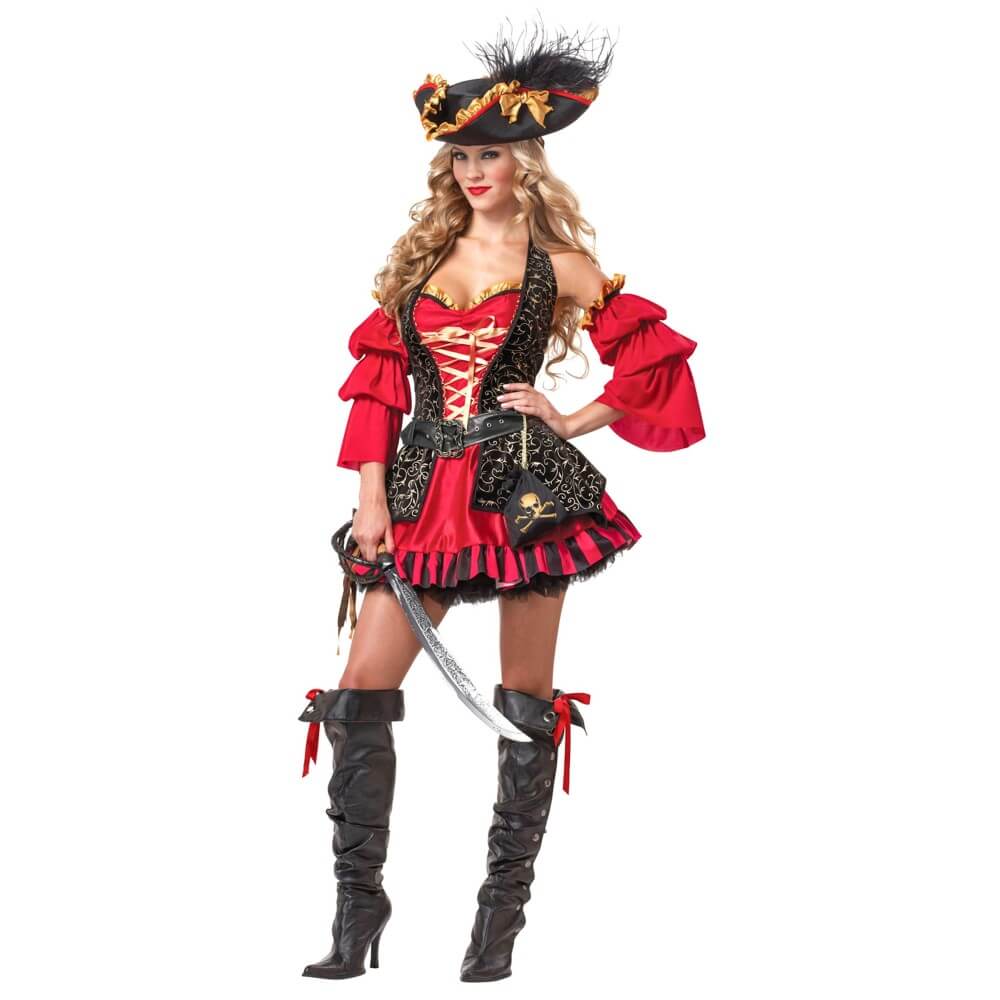 Déguisement Pirate Rouge Femme Premium - 81103 - Costumes adulte