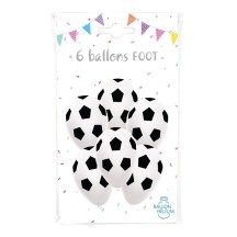 6 Ballons Imprimés Ballon de Football 30 cm - 36437N - Ballons Latex Imprimés