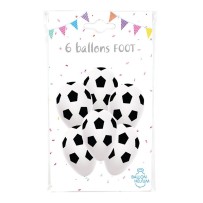 6 Ballons Imprimés Ballon de Football 30 cm - 36437N - Ballons Latex Imprimés