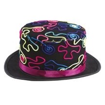 Chapeau Haut de Forme Multicolore Fluo Adulte - 46503 - Chapeaux