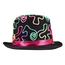 Chapeau Haut de Forme Multicolore Fluo Adulte - 46503 - Chapeaux
