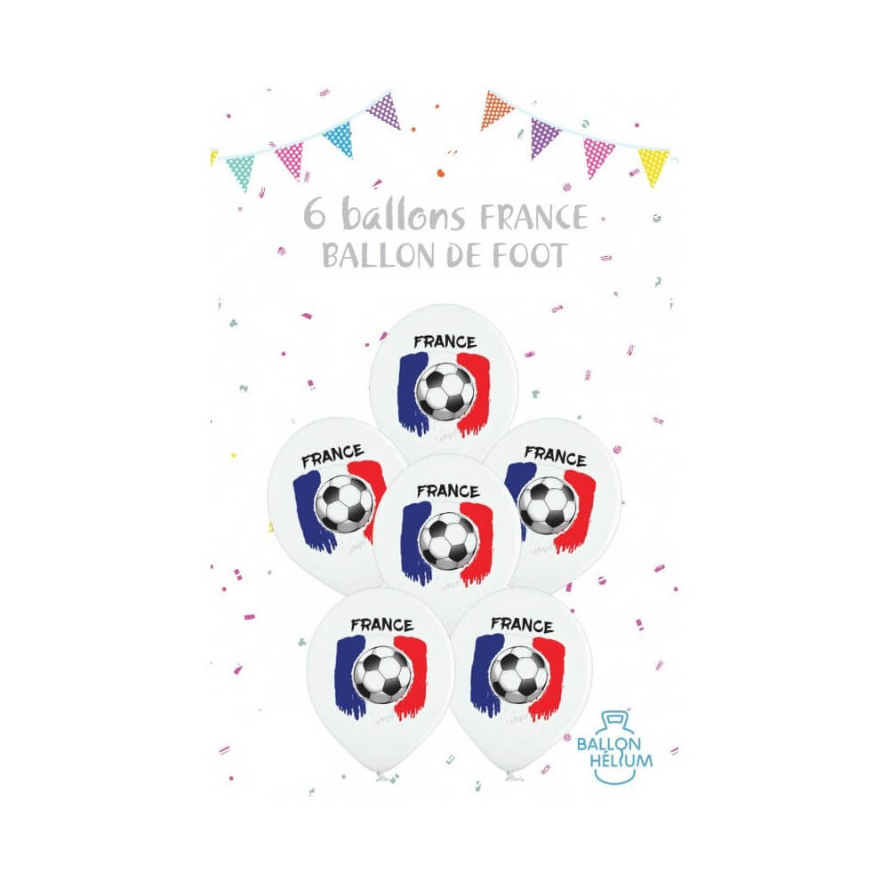 6 Ballons Imprimés Drapeau France - 36437F - Ballons Latex Imprimés