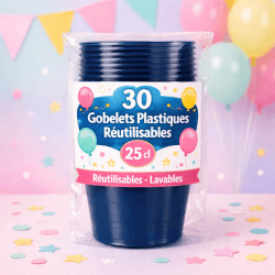 30 Gobelets marine 25 cl réutilisables - 142723 - Gobelets