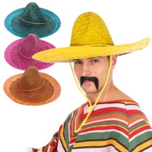 Sombrero Paille Adulte Couleur Aléatoire - 50800 - Chapeaux