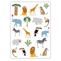 Tatouages Éphémères – Animaux de la Savane - 23910 - Strass & Paillettes