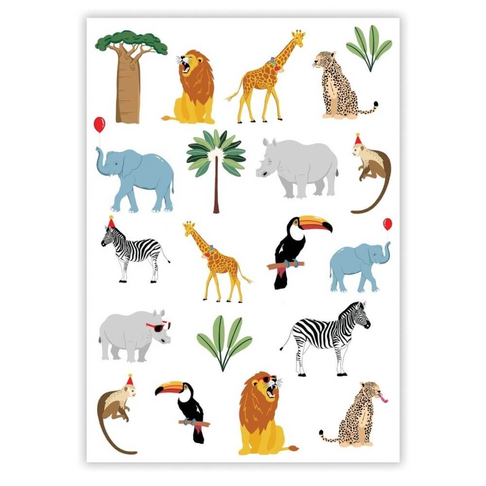 Tatouages Éphémères – Animaux de la Savane - 23910 - Strass & Paillettes