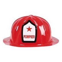 Casque de Pompier Rouge Adulte - 60100 - Chapeaux