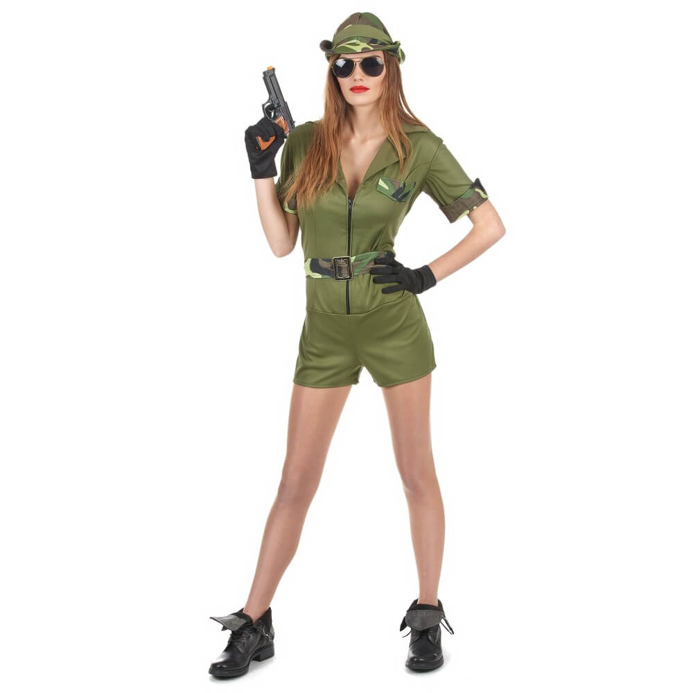 Déguisement Militaire Kaki Femme - 68787 - Costumes adulte