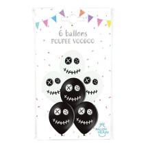 6 Ballons Latex 30 cm – Poupée Voodoo - 36493 - Ballons Latex Imprimés
