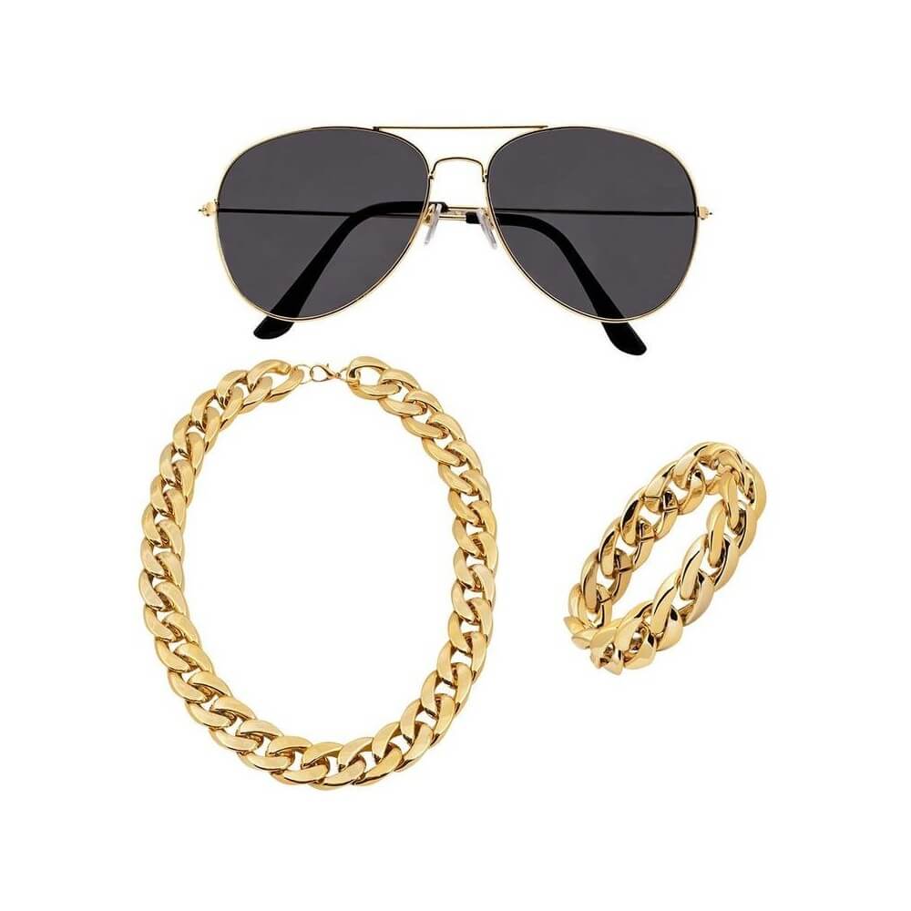 Set Pimp collier, bracelet et lunettes - B33200 - Bijoux fantaisie