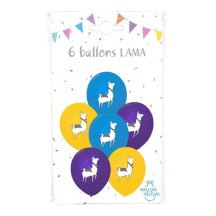 6 Ballons Imprimés Lama - 36451 - Ballons Latex Imprimés