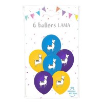 6 Ballons Imprimés Lama - 36451 - Ballons Latex Imprimés