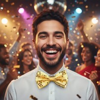 Nœud Papillon Sequin Or - 02391GO - Nœuds Papillon