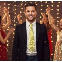 Cravate Sequins Or - 02391NO - Cravates