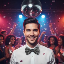 Noeud papillon sequin NOIR - 02391NO - Cravates