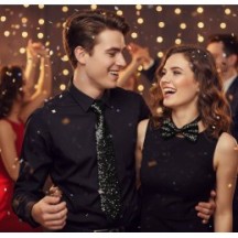 Cravate Sequins Noire - 02390NO - Cravates