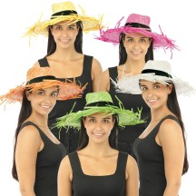 Chapeau de Paille Adulte Couleur Aléatoire - 64120 - Chapeaux