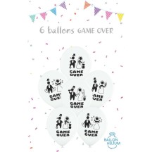 6 Ballons Latex 30 cm GAME OVER - 36517 - Ballons Latex Imprimés