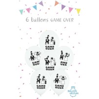 6 Ballons Latex 30 cm GAME OVER - 36517 - Ballons Latex Imprimés