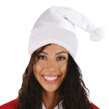 Bonnet de Noël Blanc Argenté Adulte - 65300 - Chapeaux