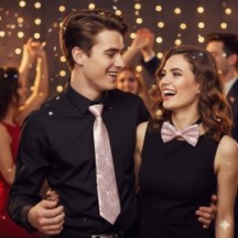 Cravate Sequins Rose - 02390RO - Cravates