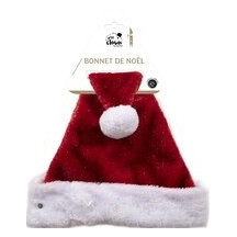 Bonnet de Noël Rouge Argenté Lumineux Adulte - 65302 - Chapeaux