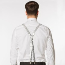 Set Argent Party – Lunettes, Nœud Papillon & Bretelles - B13486 - Bretelles & Kits Bretelles